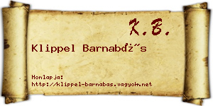 Klippel Barnabás névjegykártya